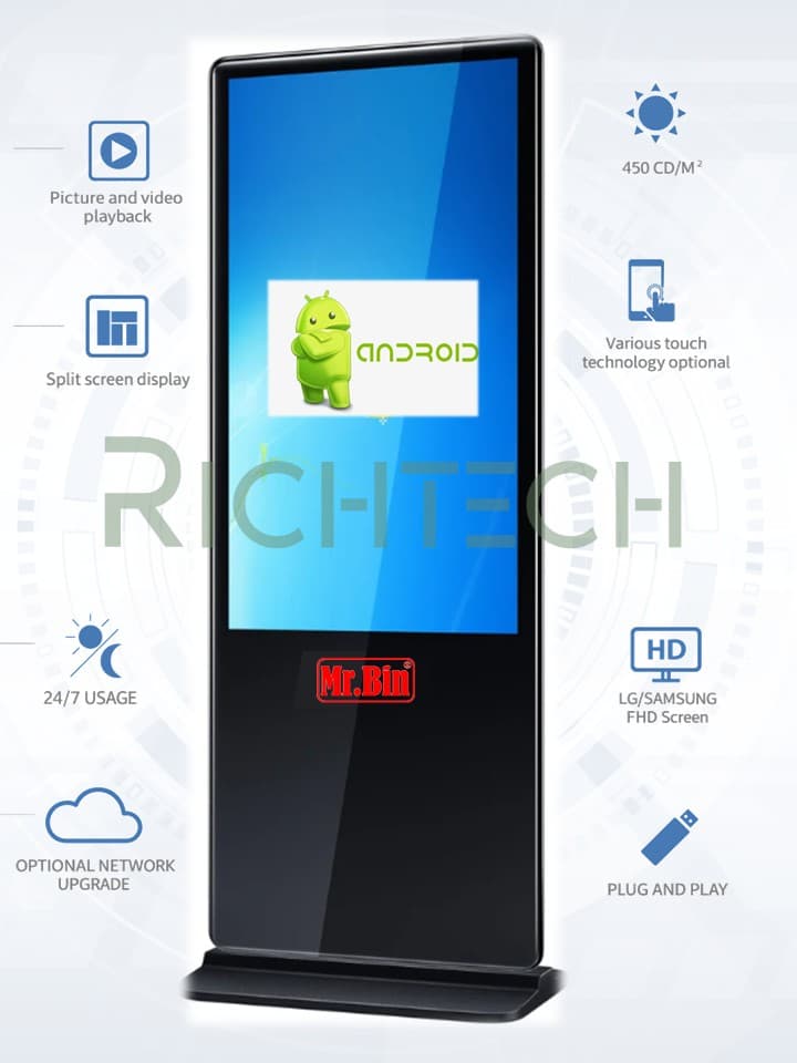 Super Slim LCD Floor Standing Digital Signage