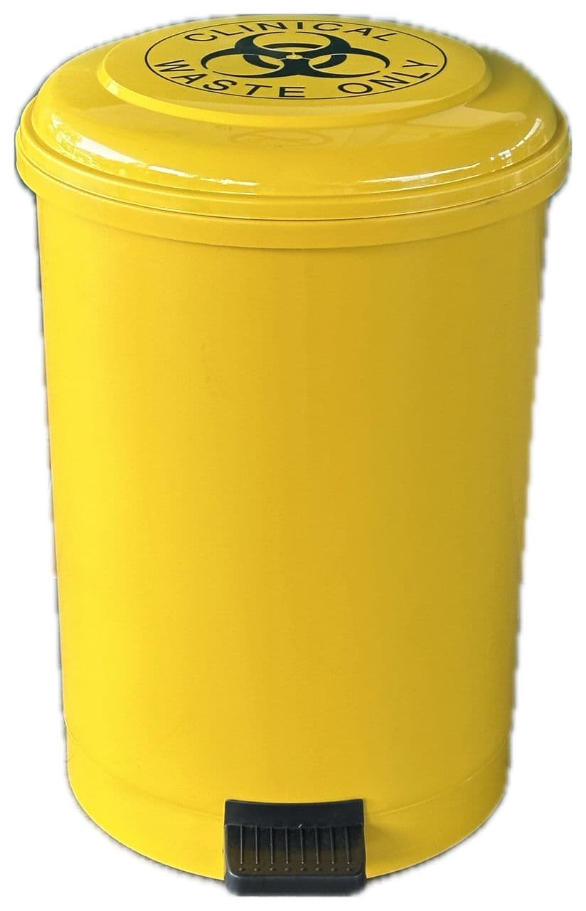 35 Litre Clinical Pedal Bin with Bio Hazard Sign